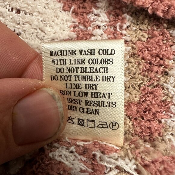 New In Womens Boho Cardigan Large Geometric Southwest Open Front Rust - Picture 6 of 10